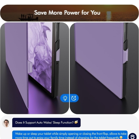 Infinland BLACK Samsung Galaxy Tab A9 8.7 Inch New Tablet Case 9 X 5 - Picture 9 of 11